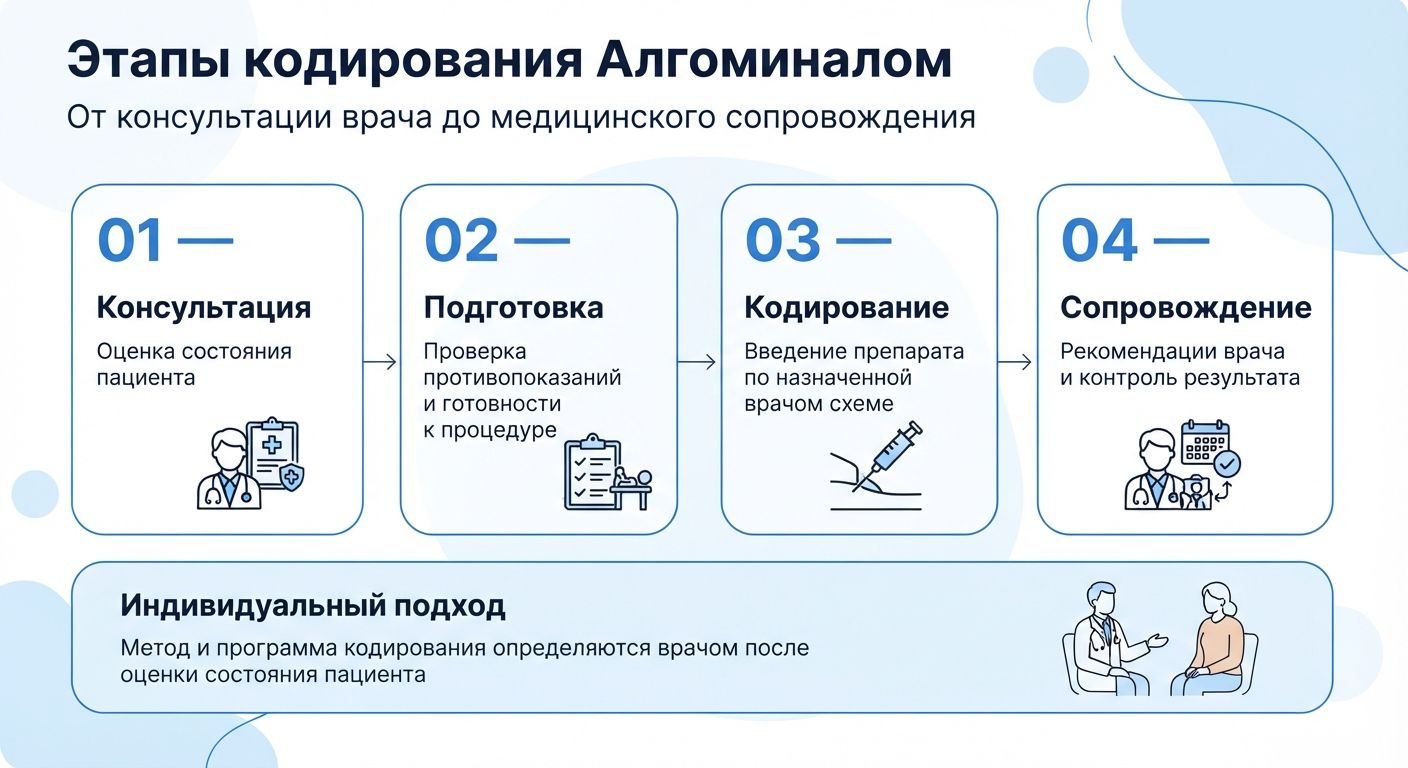Кодирование препаратом «Алгоминал» в Аркадаке инфографика